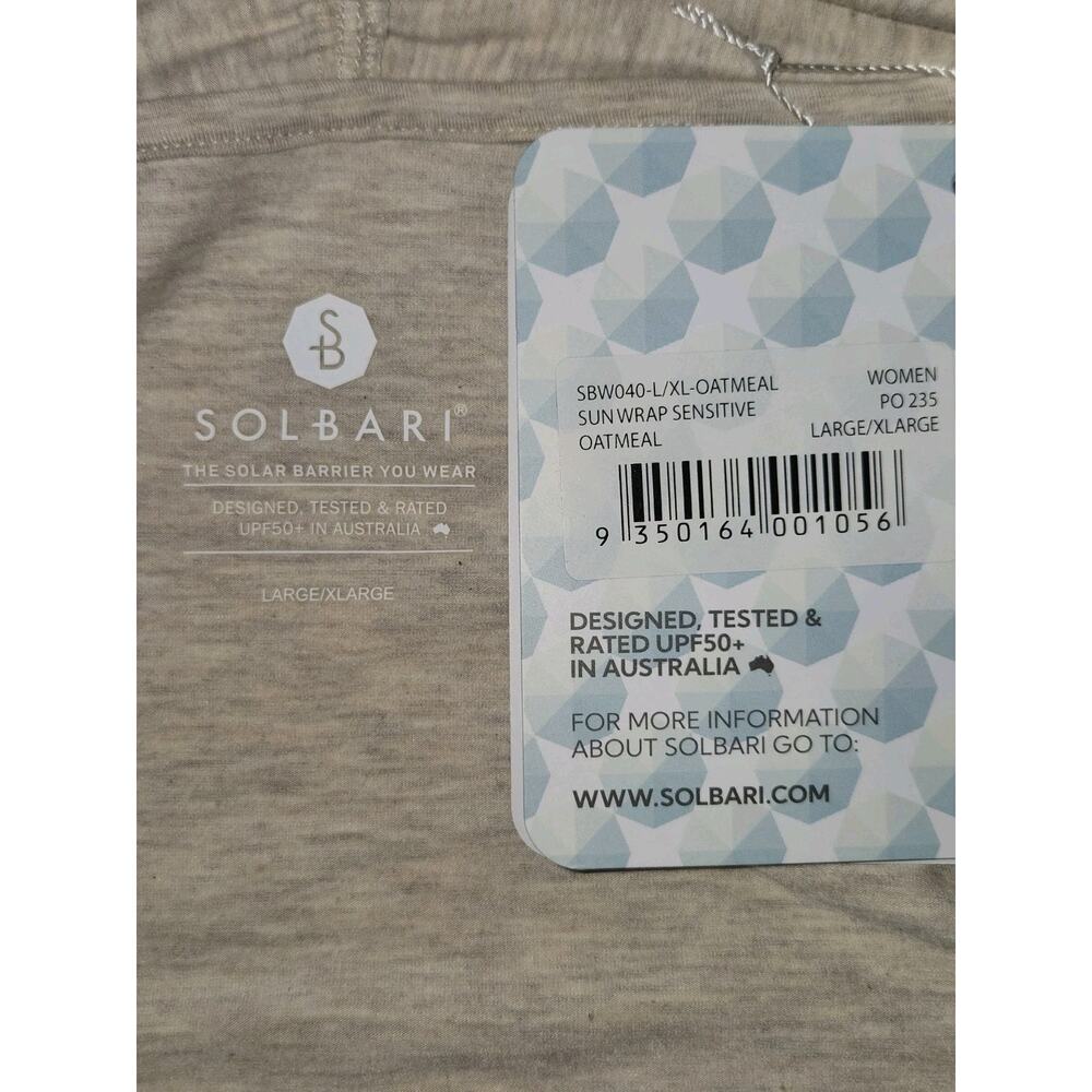 SOLBARI Luxe UPF 50+ Sun Wrap Open Cardigan Bamboo L/XL NWT Beige - Picture 4 of 7